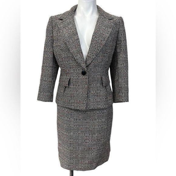 Classiques Entier skirt suit size L/10 tweed multicolor long sleeve 2-piece suit - Picture 2 of 8
